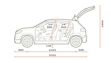 Dacia Spring - dimensions