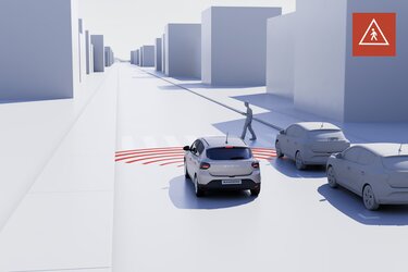 Automatic emergency braking with pedestrian and cyclist detection - Dacia Sandero